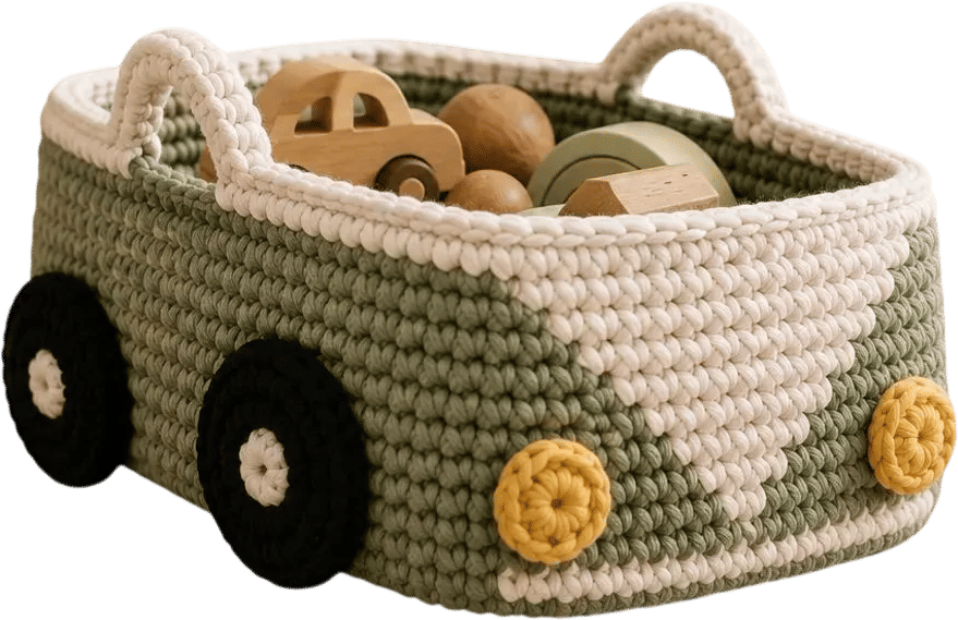 Crocheted toy basket
