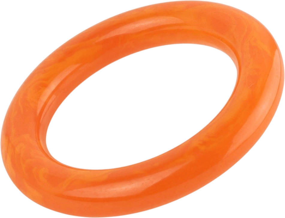 Bright Orange Marble Bakelite Bracelet Bangle
