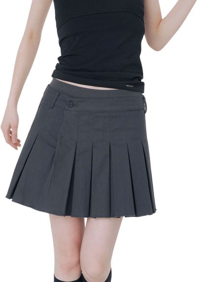 Ribbed Layered Pleats Skirt