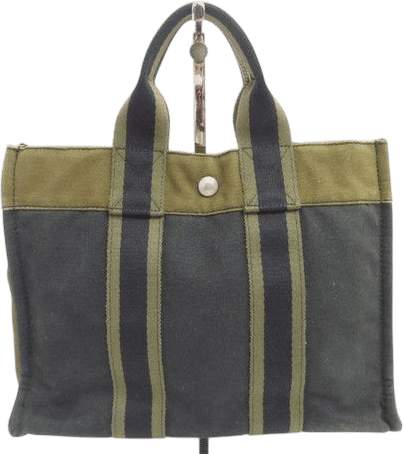 Authentic Hermes Fourre Tout PM Canvas Tote Bag F#47715