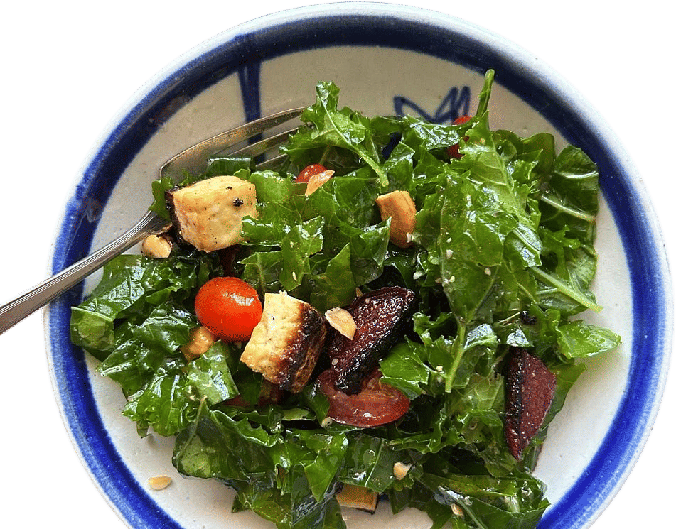 Making a big kale salad and having it for lunch all week