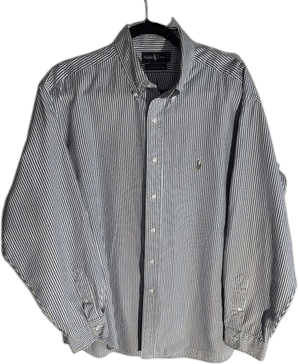 Ralph Lauren Yarmouth Men's Blue White Striped Oxford Button Down