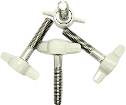 3/8" Thumb Screw T Bolts with Gray Tee Wing Plastic Clamping Knob 304 Stainless Steel Standard Coarse Thread, Rust Proof, Indoor/Outdoor (Size: 2", 4 Pack)