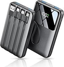 portable charger with built in cords