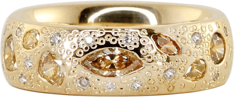 14kt Gold Champagne Diamond Stardust Ring
