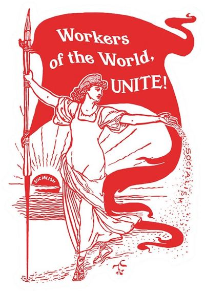 Workers of the World, Unite! Kiss-cut Large Sticker