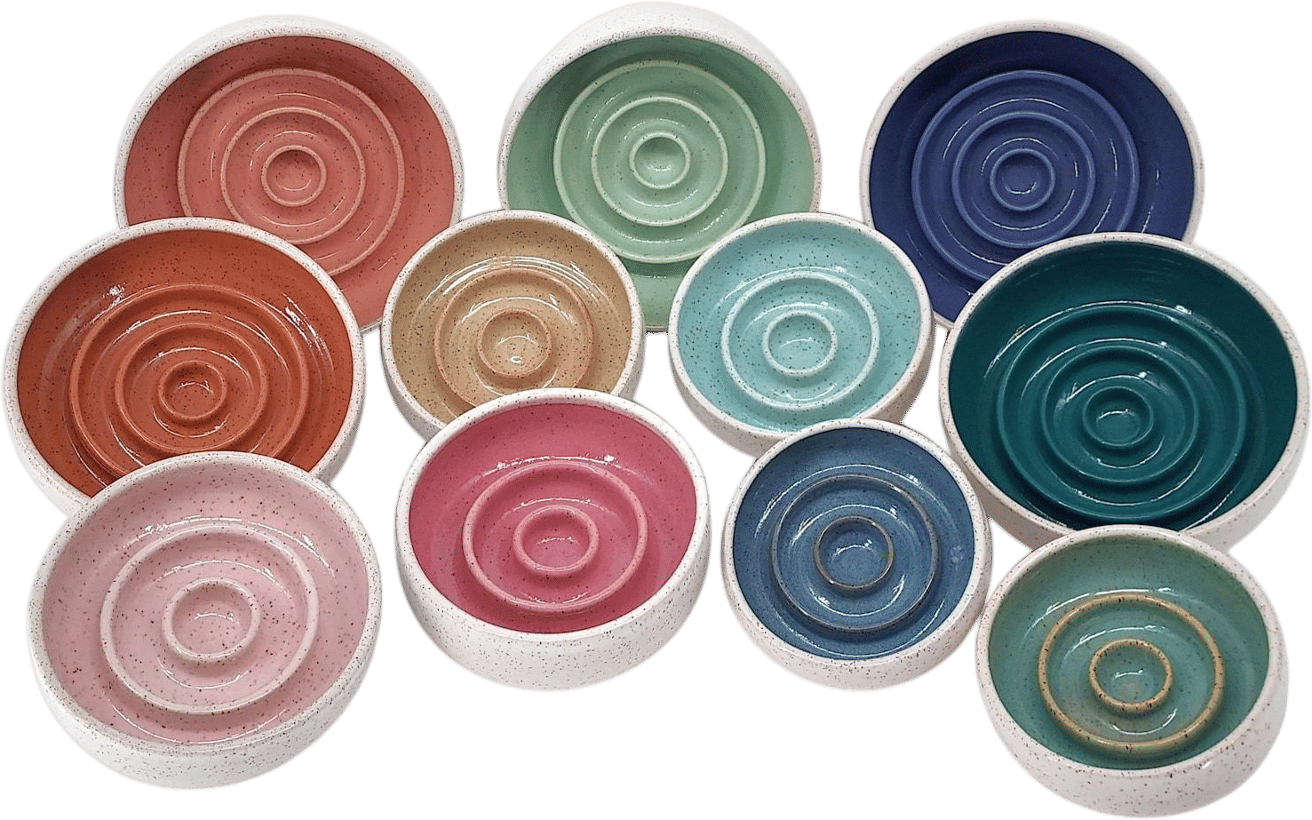 Swanky Ceramic Handmade Slow Feeder Dog Bowl