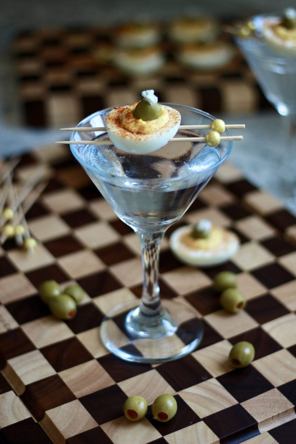 Dirty Martini Deviled Eggs