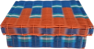 Vintage Woven Storage Box with Lid