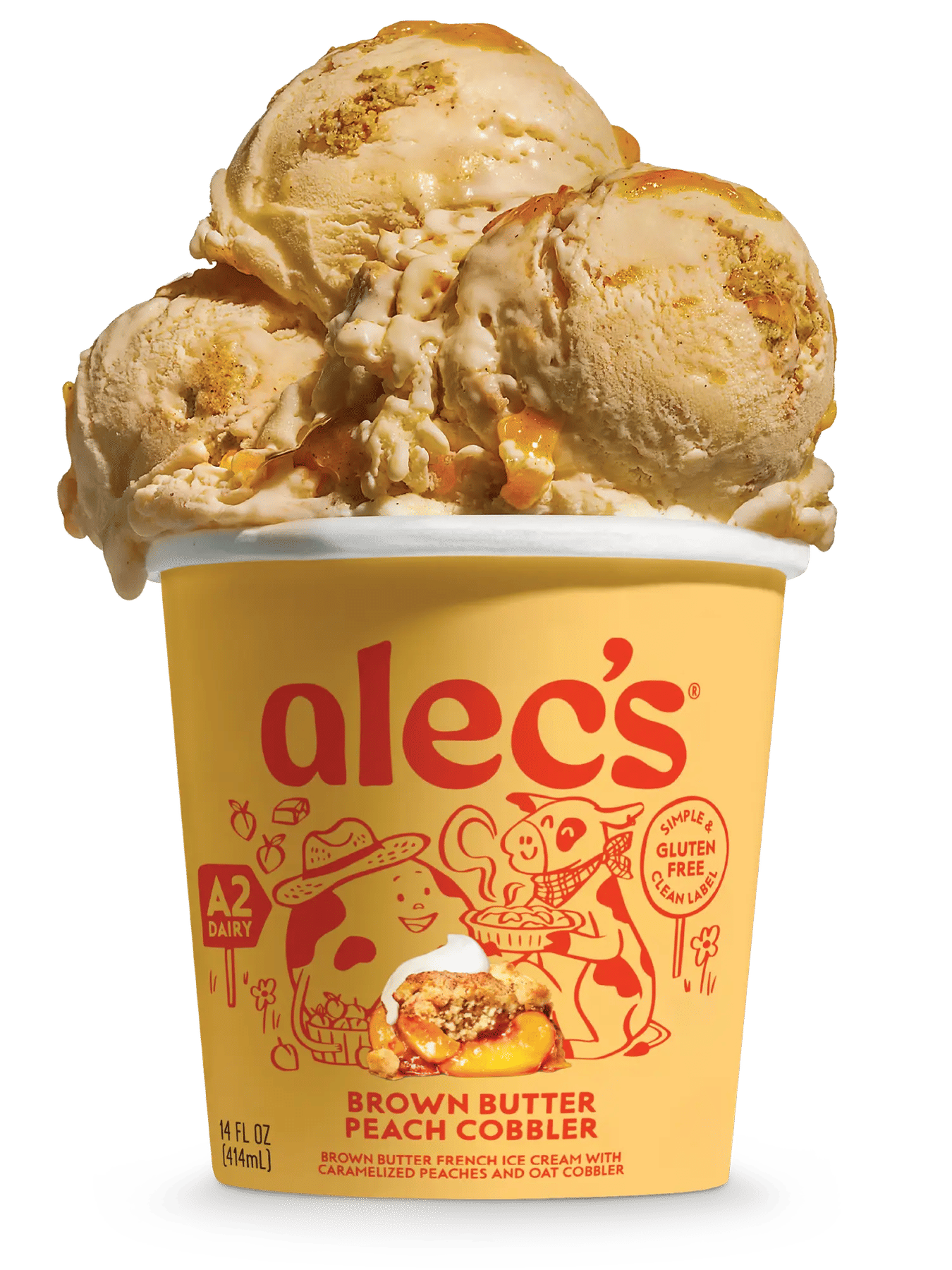 alec’s brown butter peach cobbler ice cream
