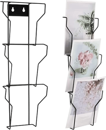 Wonderjune 2 Pcs Wall Mount Greeting Card Display Stand