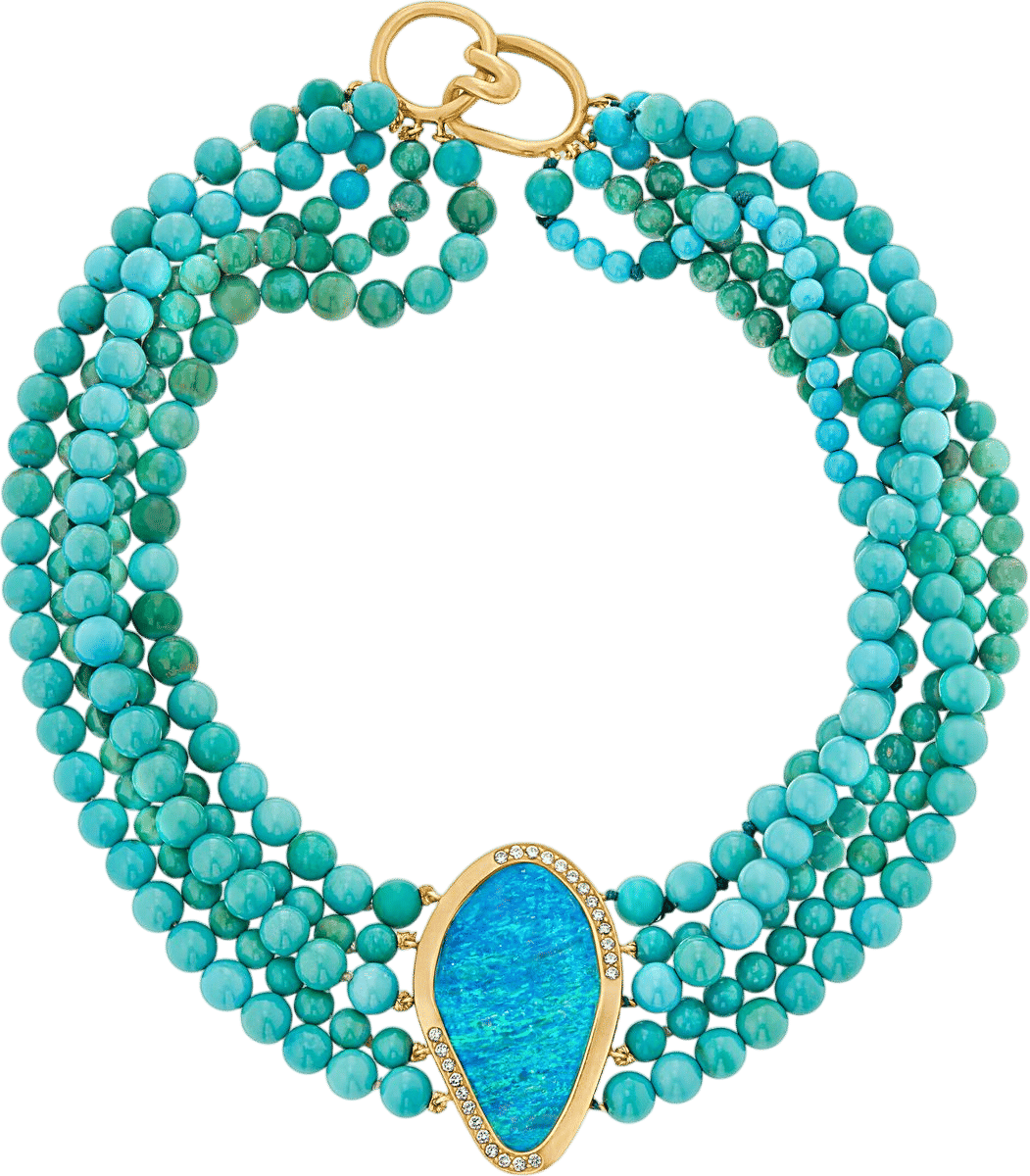 Angela Cummings Opal, Turquoise and Diamond Necklace