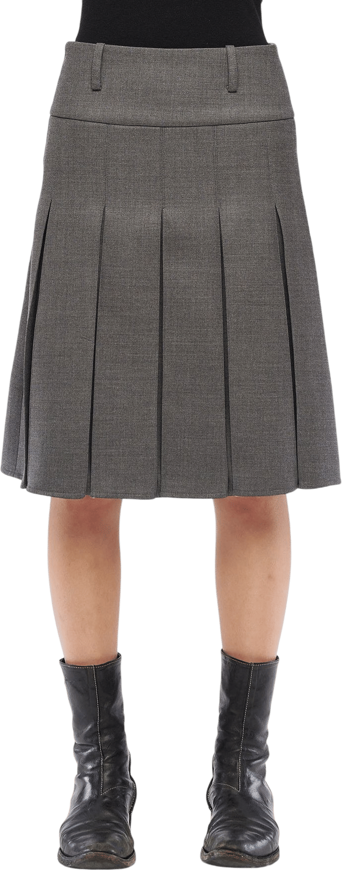 Grey Pleated Skirt
