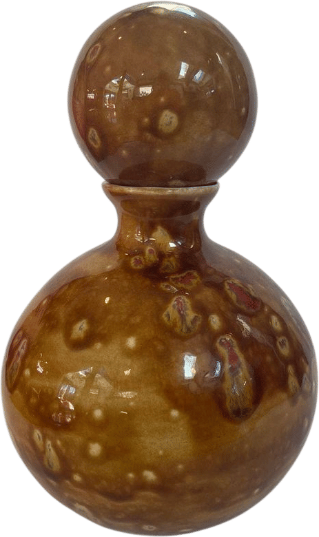 Vintage Ceramic Decanter with Drippy Glaze