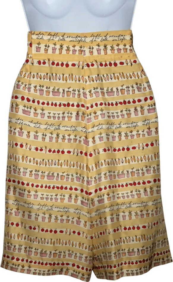 Garden-themed silk shorts (size 8)