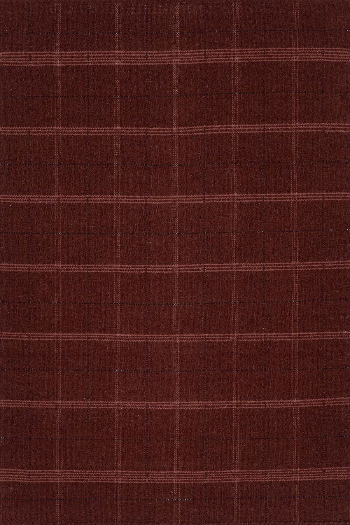 Downing Plaid Wool Rug by Nate Berkus (Red)