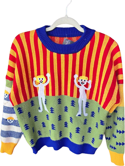 70s Vintage Novelty Knit Sweater