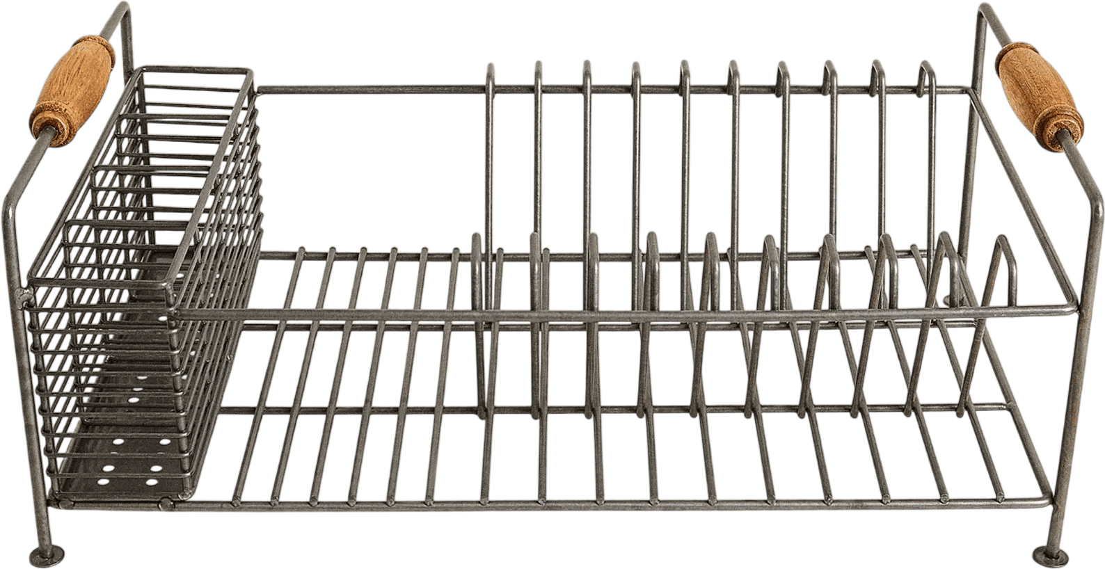 Iron + Acacia Wood Dish Rack