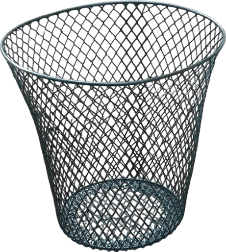 Dark Green Round Metal Waste Basket