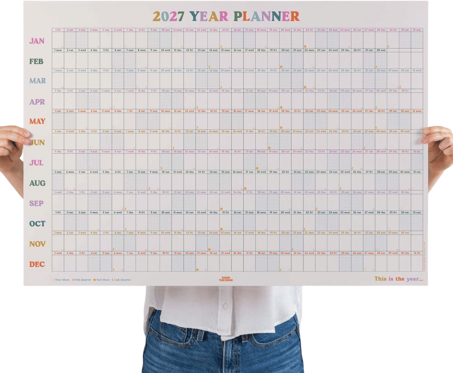 2027 Large Year Wall Planner