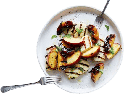 Griddled Peaches with Crispy Halloumi & Mint Recipe