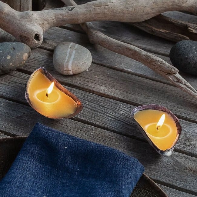 DIY Mussell Shell Votives