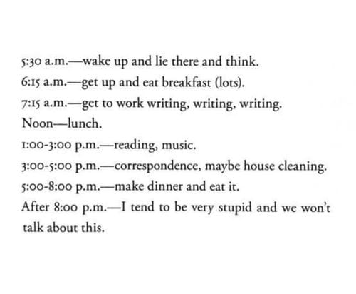 Ursula K. Le Guin's Writing Schedule