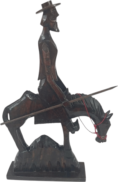 Vintage Hand Carved Wood Don Quixote Statue