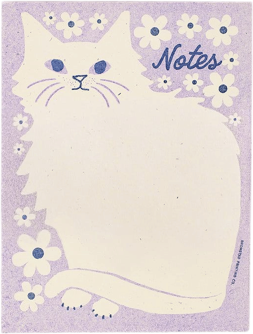 Negative Space Floral Cat Notepad
