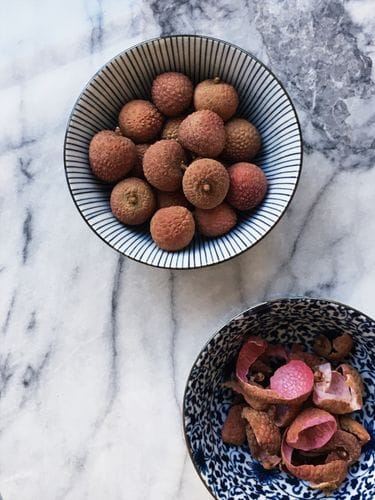 a chilled bowl of lychees