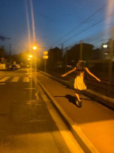 skipping through the park