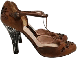 Prada Crystal T-Strap Pumps