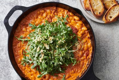 Creamy, Spicy Tomato Beans and Greens Recipe