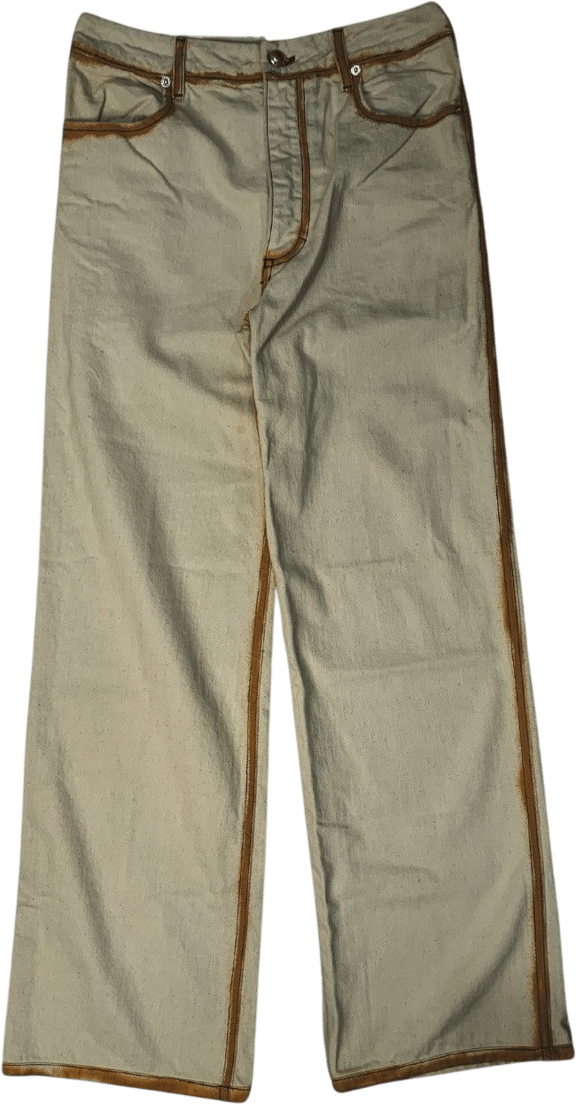 Rust Seam Baggy Denim Pants