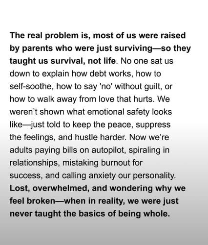 teaching our kids how to live