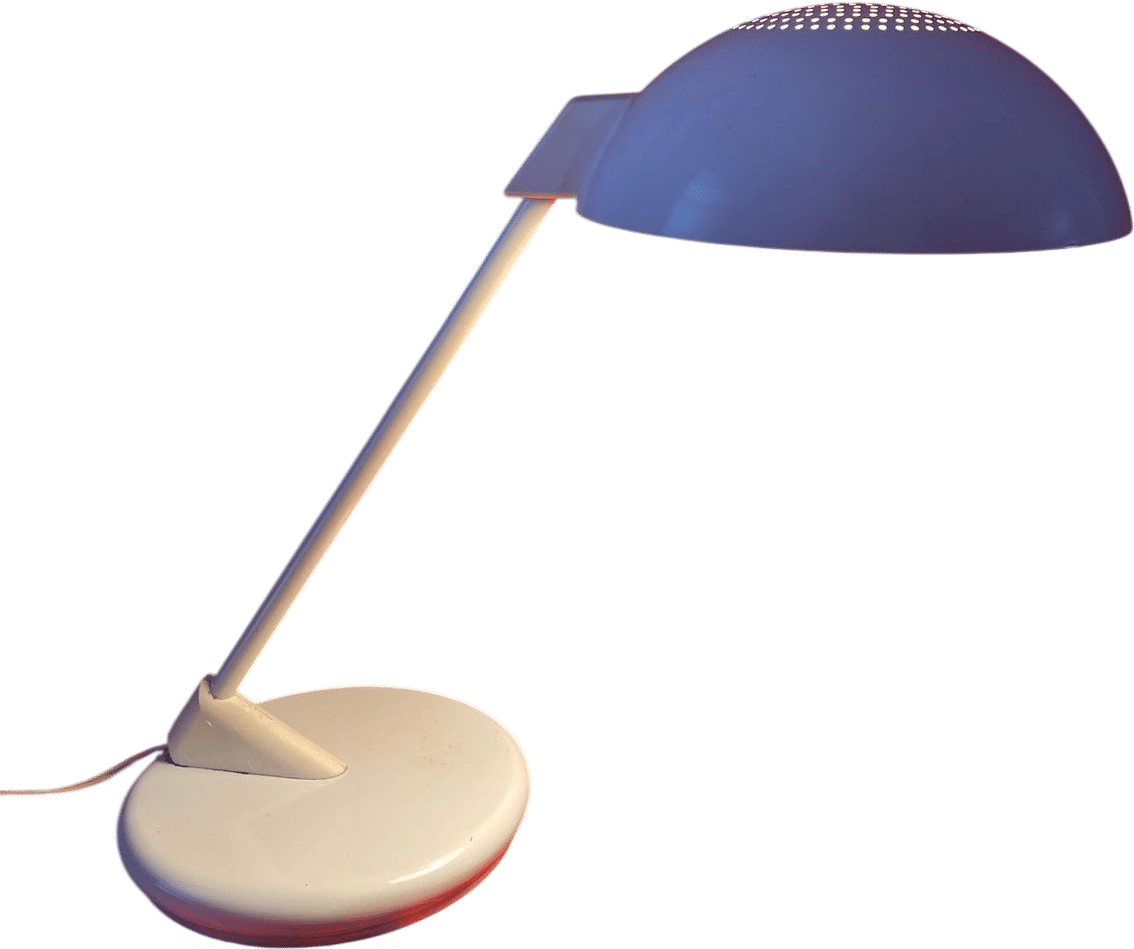 Vintage Space Age Metal Table/Desk Lamp, White