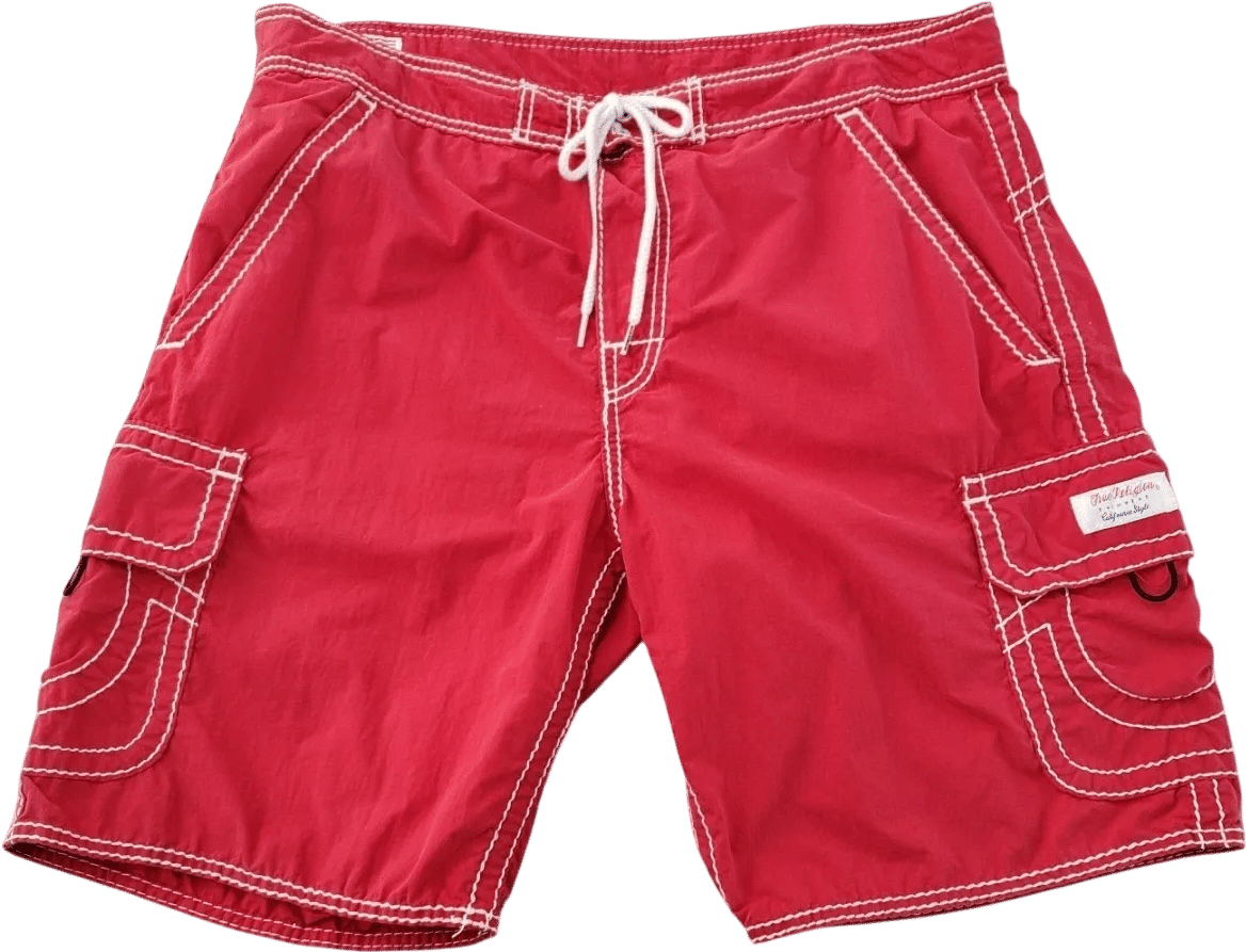 Vintage True Religion Red Board Shorts
