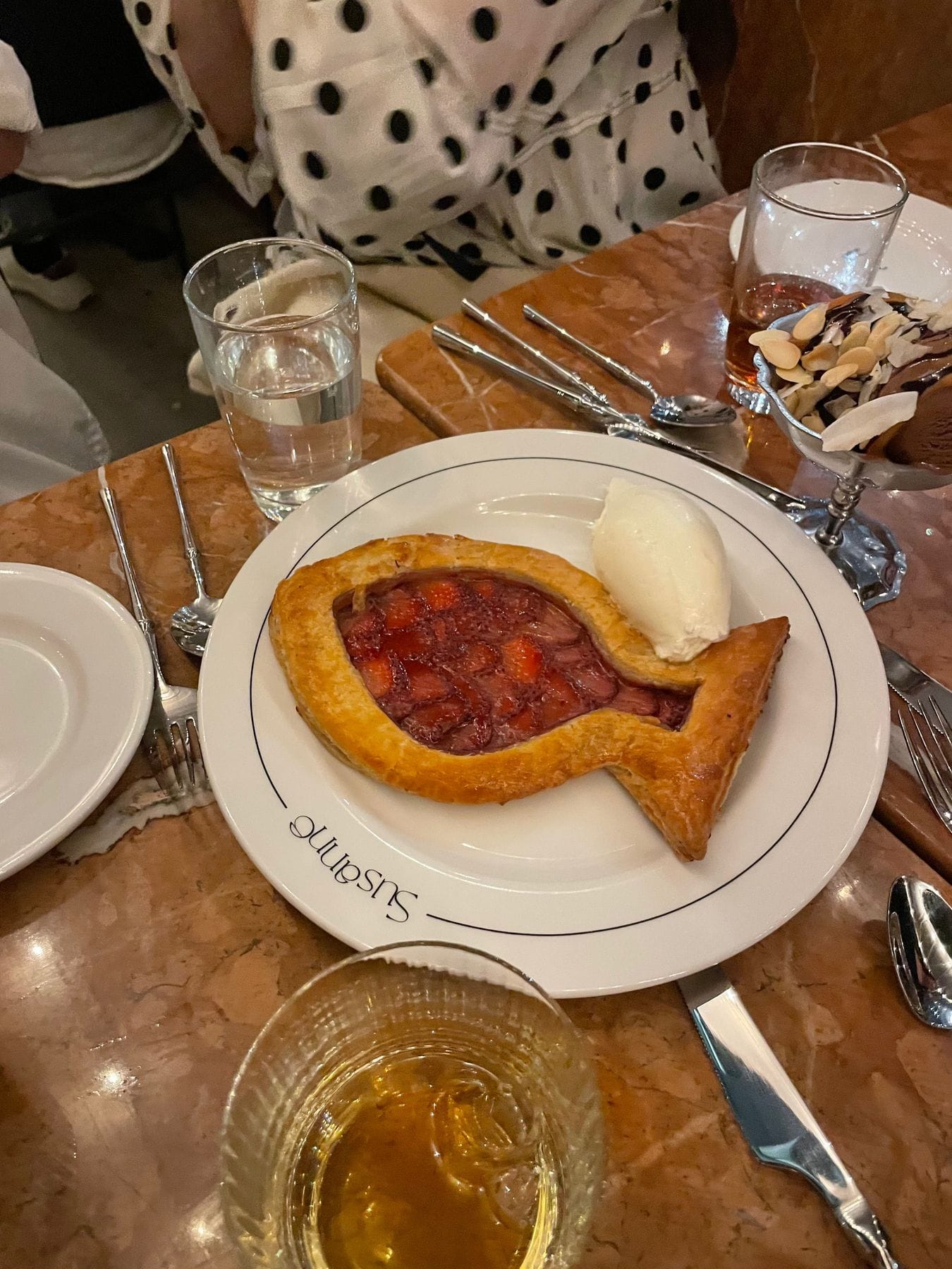 Fish-shaped galette at Bar Susanne