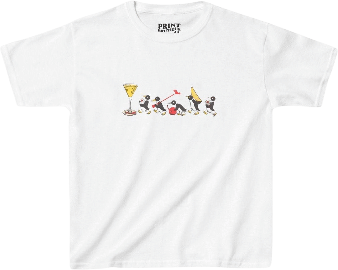 Martini Penguins Baby Tee