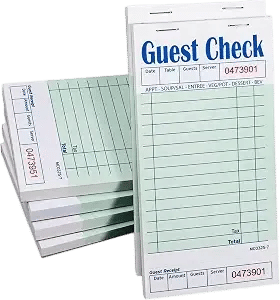 Restaurant Guest Check Pads