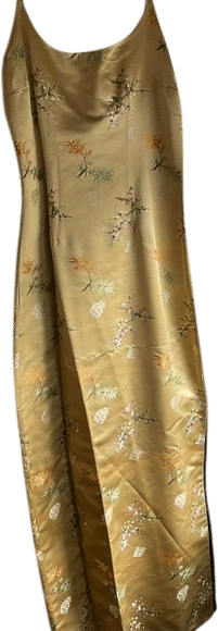 Silk Chinoiserie Gown with Matching Purse