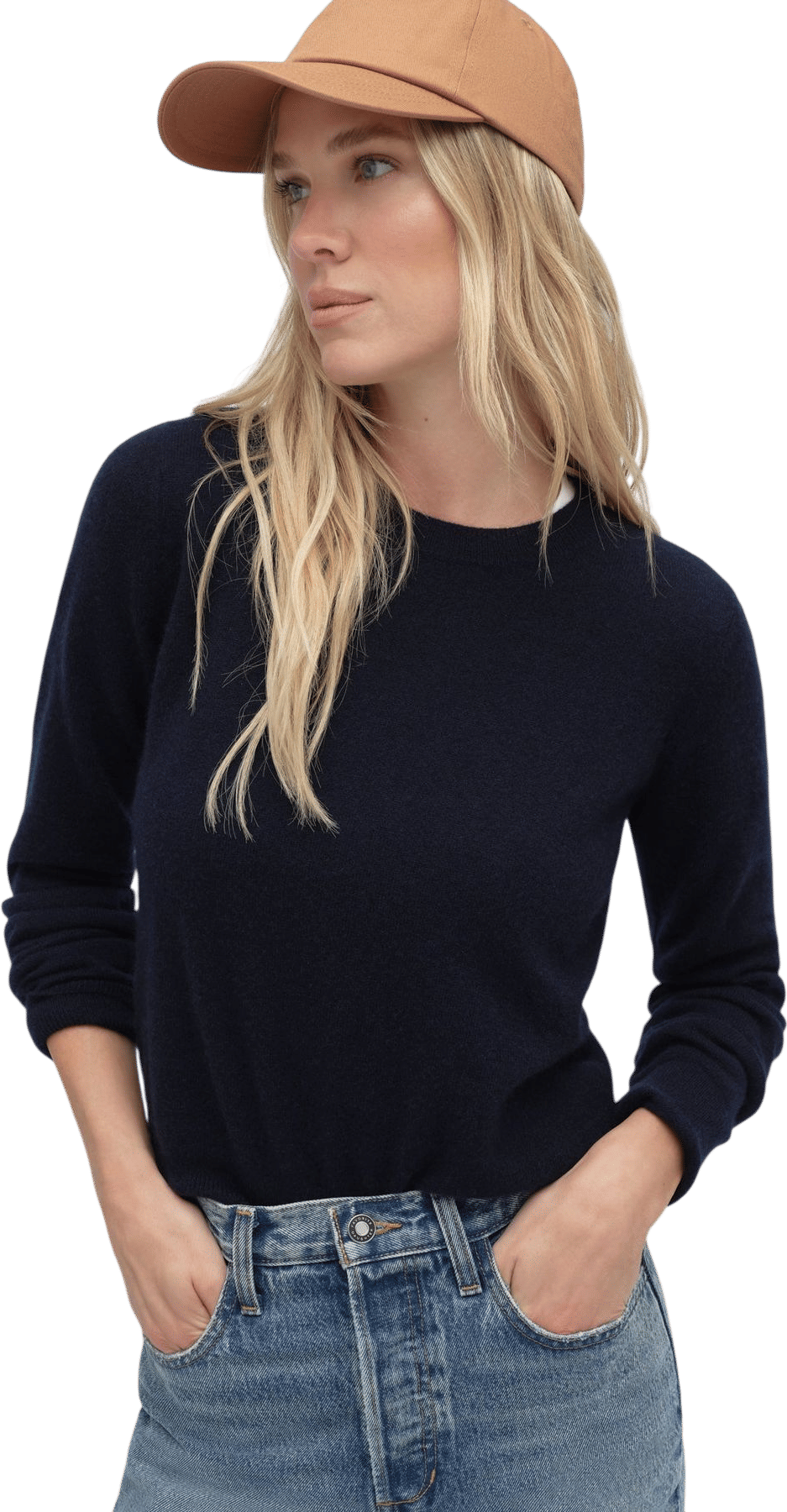 A cashmere crew sweater