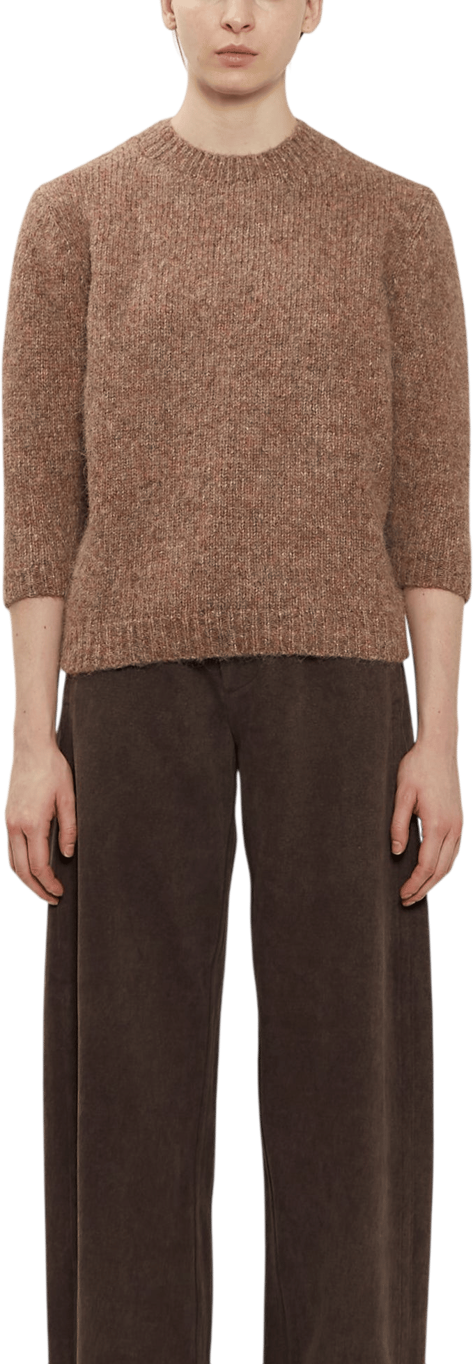 Loft Alpaca Cotton Crewneck Sweater — Spice