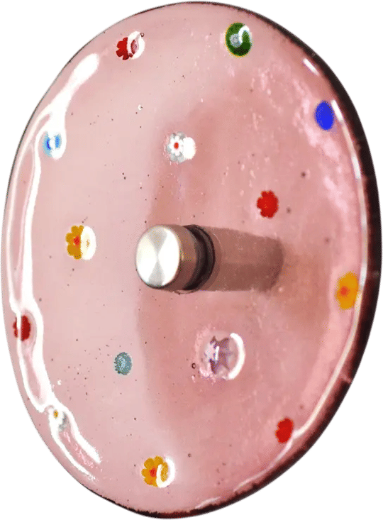 Amethyst Murano Glass Wall Hook with Millefiori - Home Decor