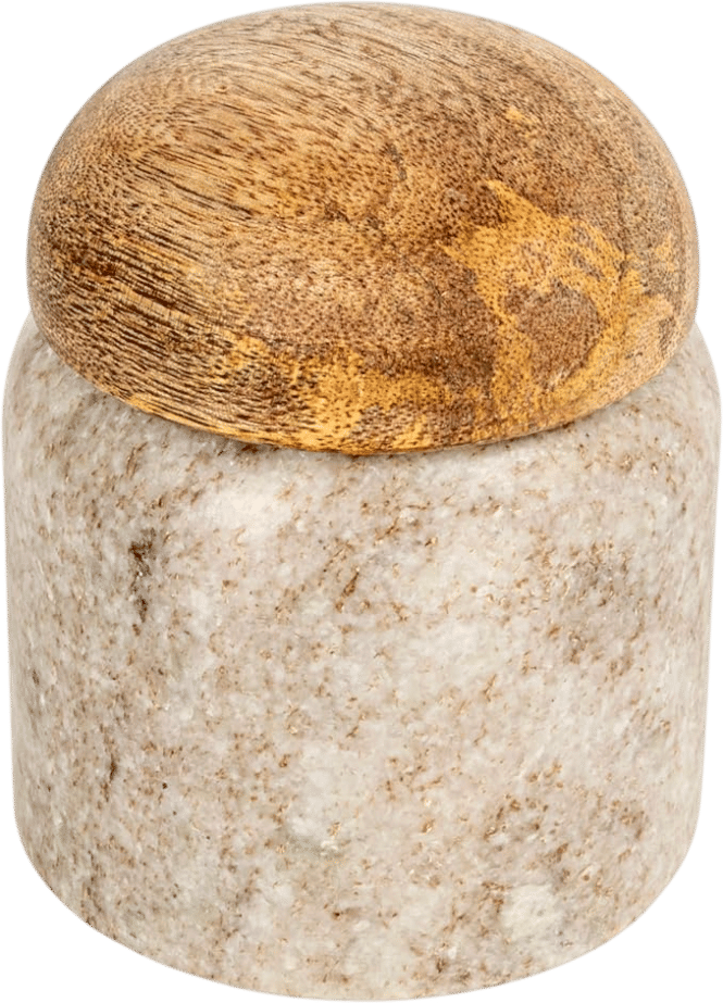 Marble and Mango Wood Pinch Pot Canister
