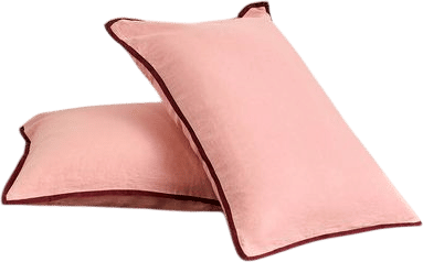 Linen Pillowcase Pair - Rhubarb