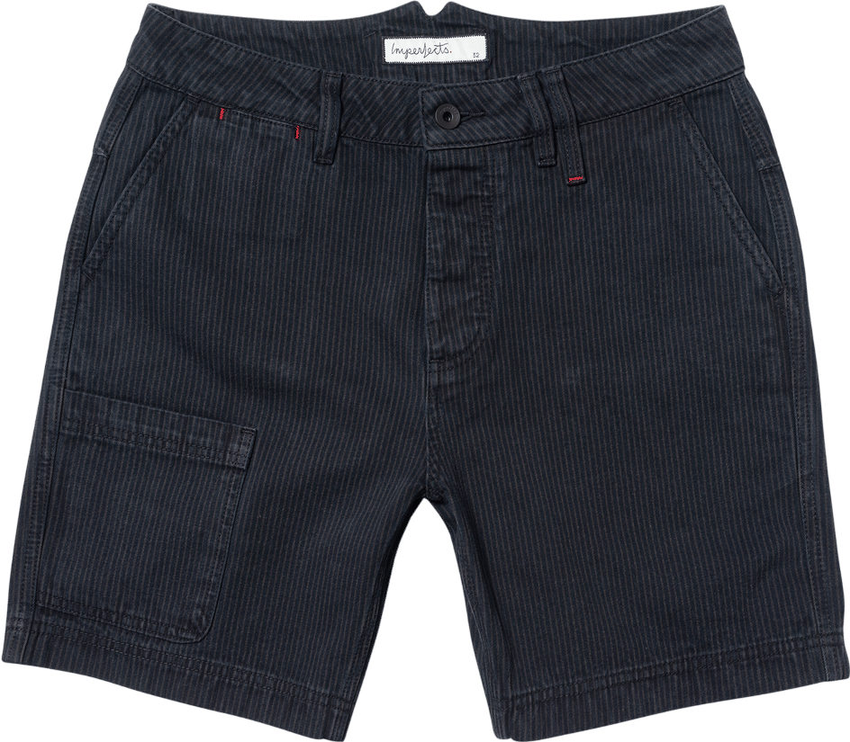 Imperfects Courier Short in Indigo Hickory Stripe