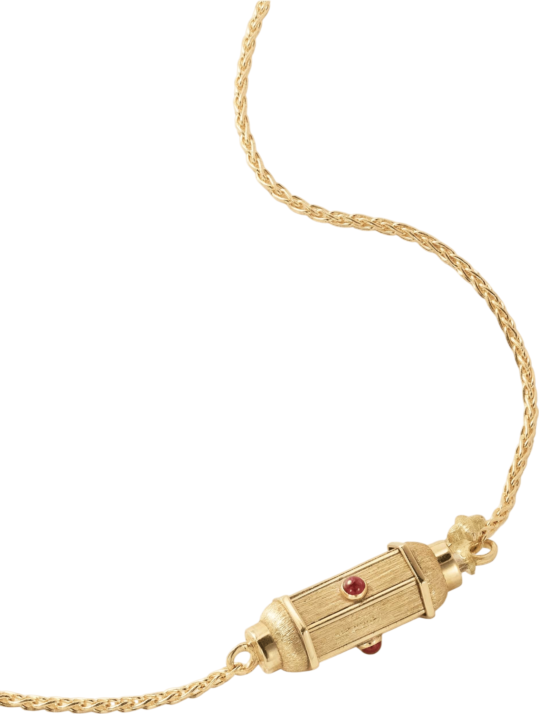 Micro Coco Locket 18-Karat Gold Ruby Necklace