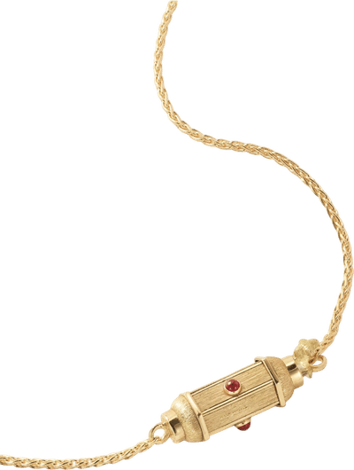 Micro Coco Locket 18-Karat Gold Ruby Necklace