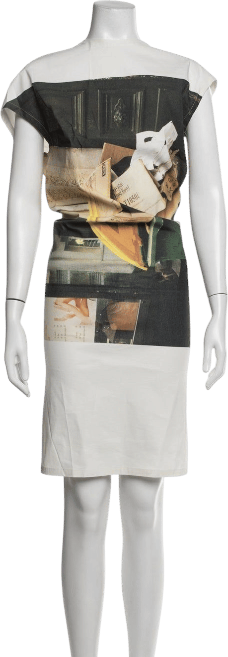 Issey Miyake Graphic Print Knee-Length Dress